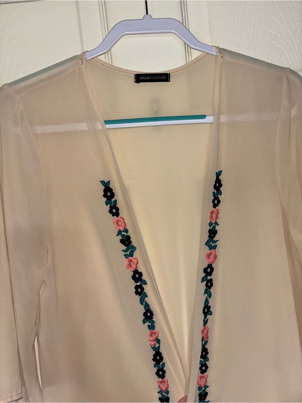 Jella Couture Neutral Tan/Beige Blouse